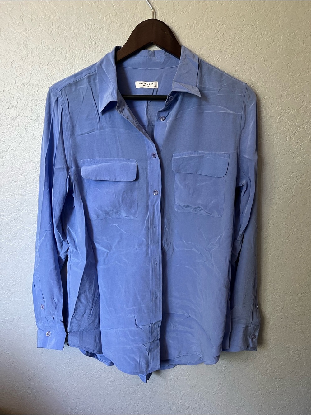 Equipment Silk Button-Down Shirt - Light Periwinkle